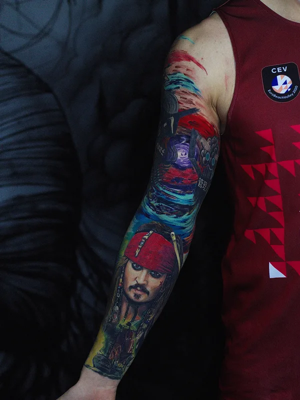 male color realism татуировка на sleeve #84273 | Тату мастер Андрей Indigo