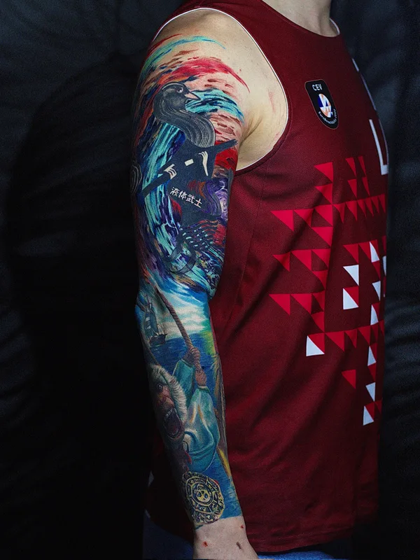 male color realism татуировка на sleeve #84274 | Тату мастер Андрей Indigo