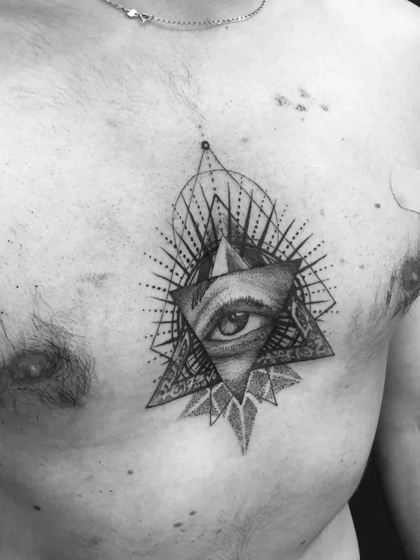 male black and grey blackwork татуировка на chest #89164 | Тату мастер Андрей Жуков