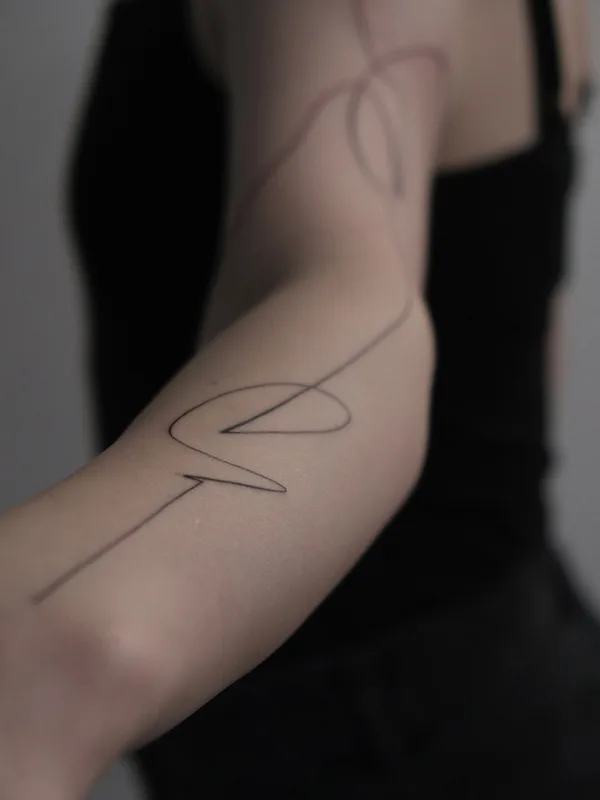 female black linework татуировка на forearm #84426 | Тату мастер sherst art | Данила