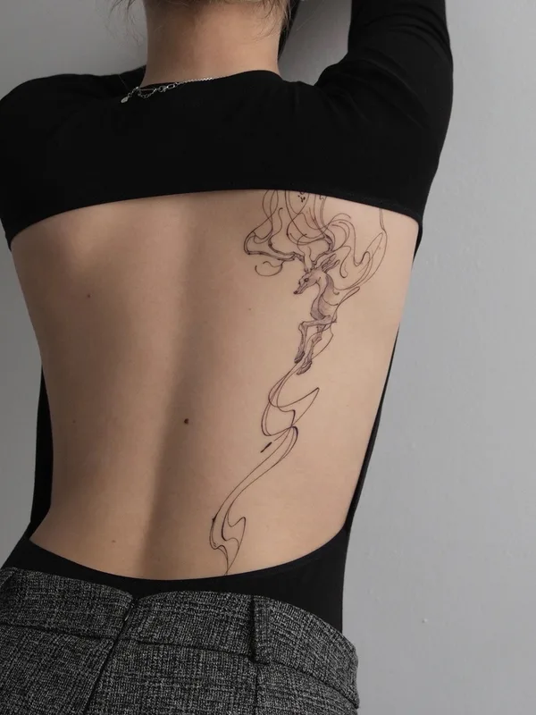 female black abstract татуировка на back #84434 | Тату мастер sherst art | Данила