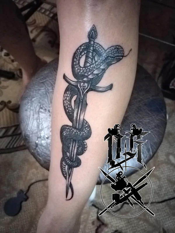 Black & Grey tattoo by Дмитрий Кобелев in Елец