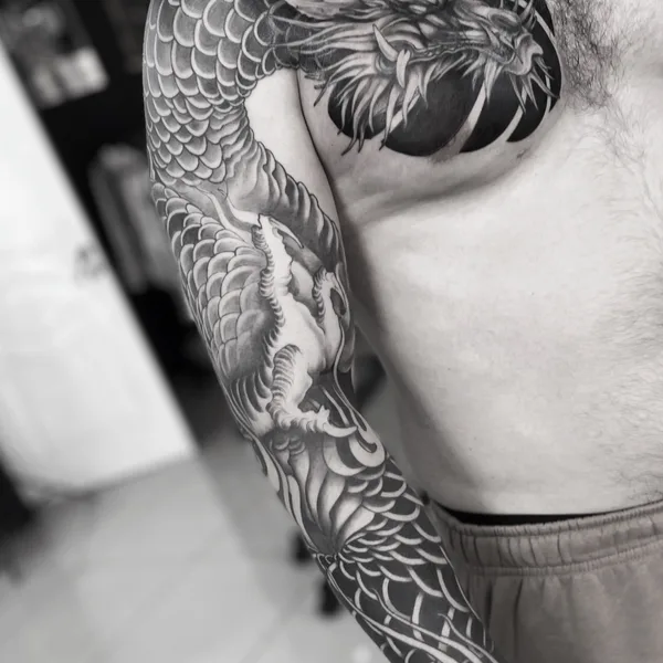 Japanese tattoo by Дмитрий Попов  in Новороссийск