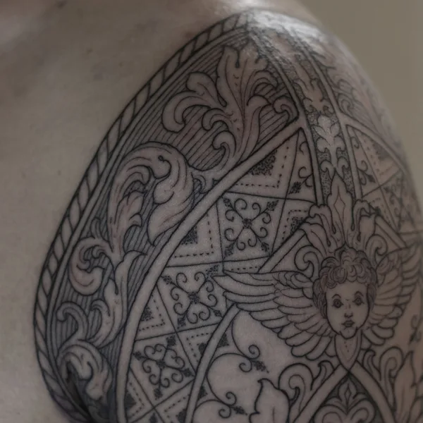 engraving tattoo by kirk nilsen in Amsterdam