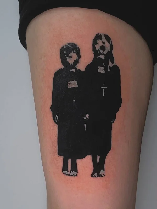 black blackwork tattoo auf thigh #87061 | Tätowierer Константин Voytz