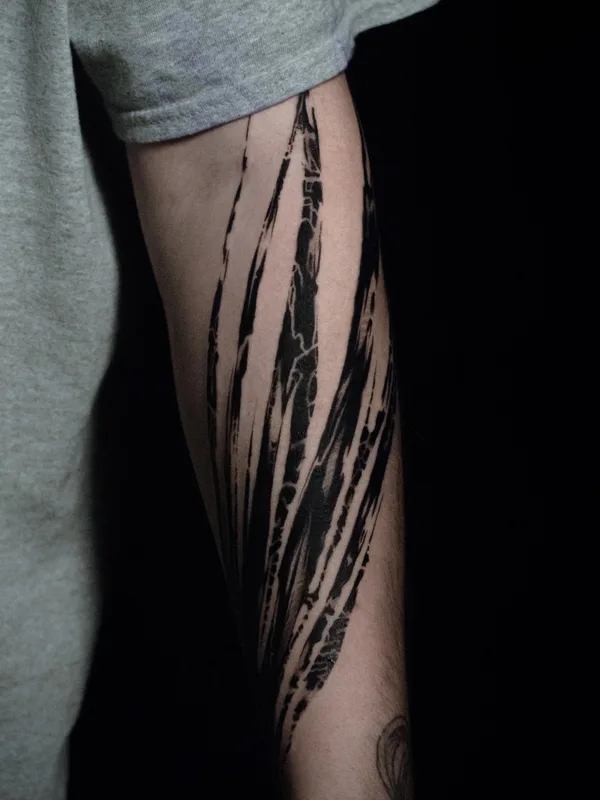 male black abstract tattoo auf forearm #87001 | Tätowierer Максим zaycev_ink