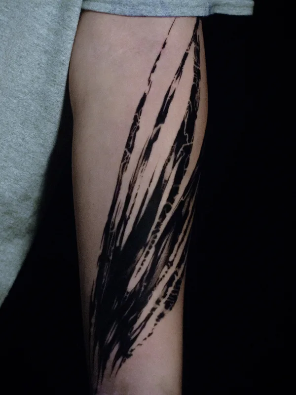 male black abstract tattoo auf forearm #87002 | Tätowierer Максим zaycev_ink