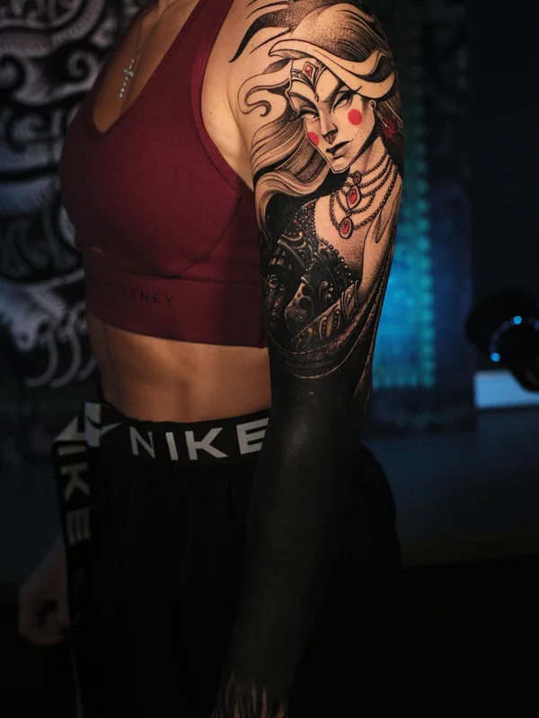 female black graphic tatuaje en sleeve #85249 | Tatuador Маруся