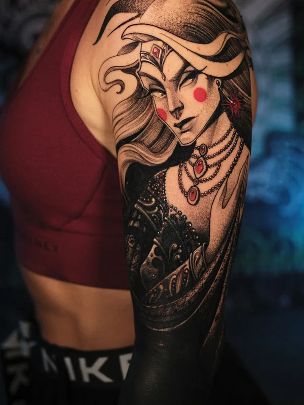 female black graphic tatuaje en sleeve #85251 | Tatuador Маруся