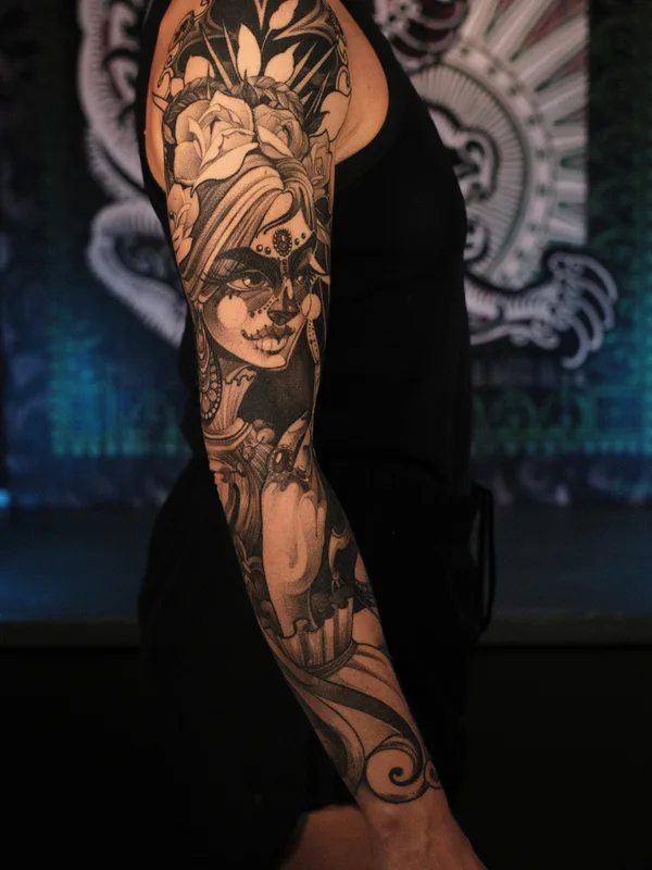 female black graphic tatuaje en sleeve #85254 | Tatuador Маруся
