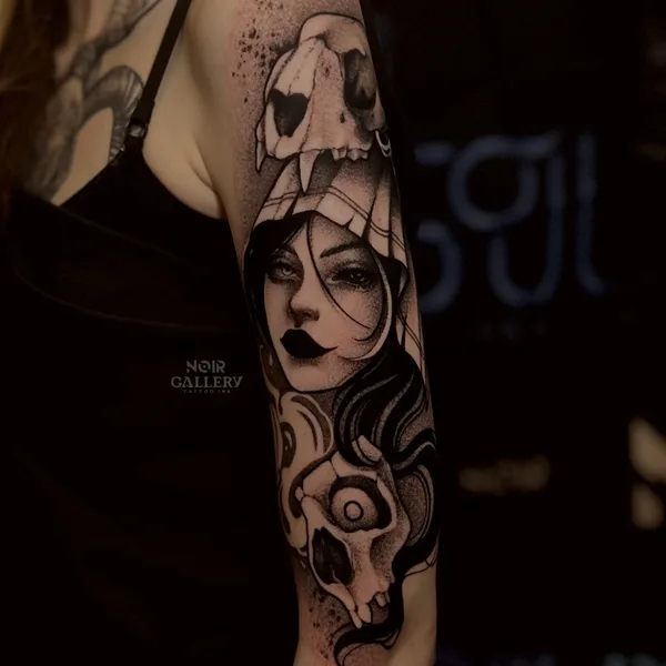 Black tattoo by Настя Алистратова in Нижний Новгород