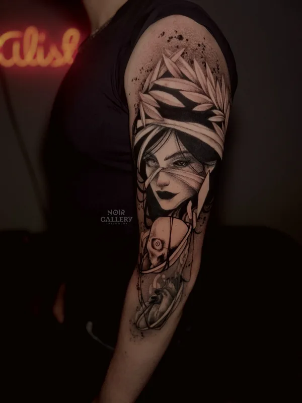 male black blackwork 타투 부위 arm #86271 | 타투이스트 Настя Алистратова