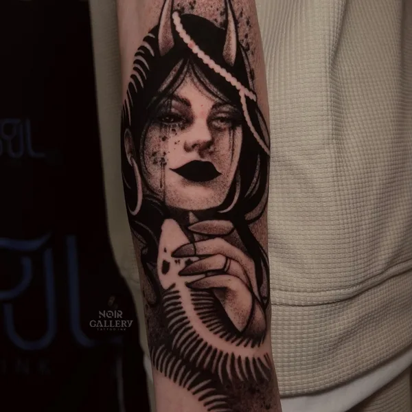 Black tattoo by Настя Алистратова in Нижний Новгород