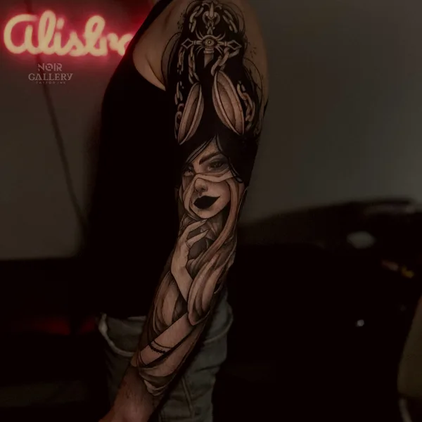 Black tattoo by Настя Алистратова in Нижний Новгород