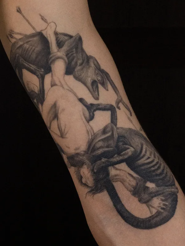 male blackandgrey realism татуировка на forearm #85453 | Тату мастер Никита Касаткин