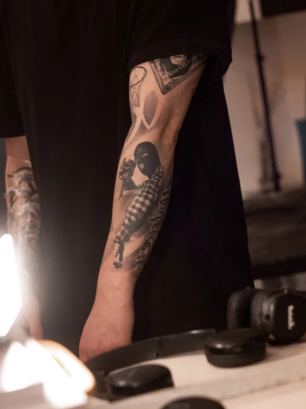 blackandgrey realism татуировка на sleeve #85457 | Тату мастер Никита Касаткин