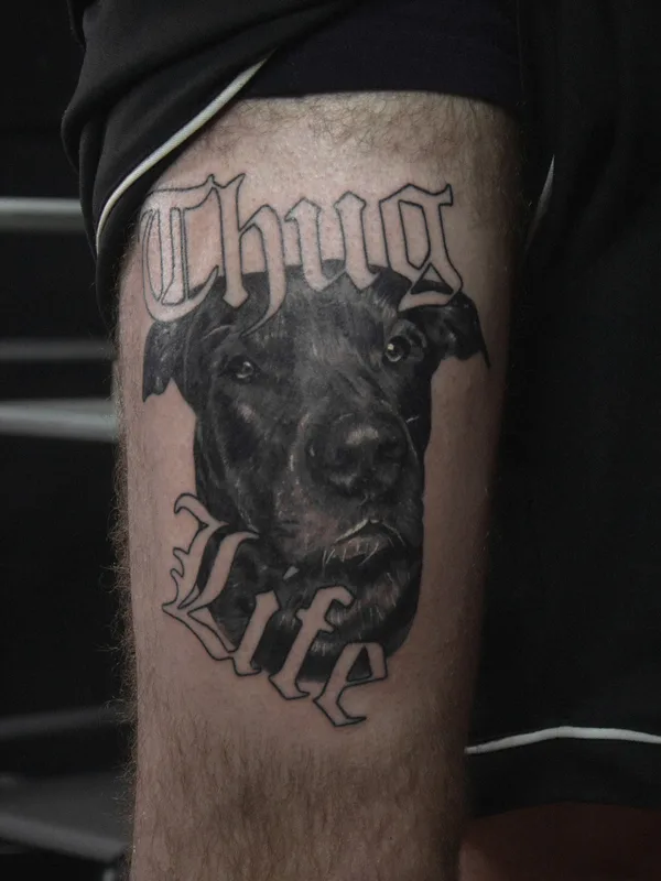 male blackandgrey realism татуировка на leg #85462 | Тату мастер Никита Касаткин
