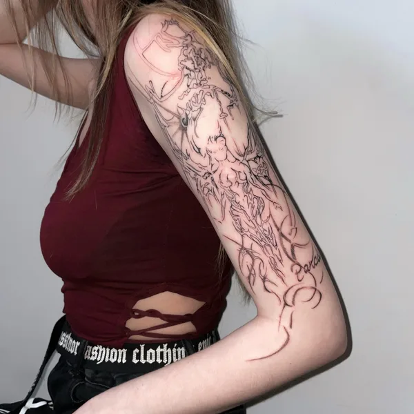 Abstract tattoo by Ольга Глотова in Saint Petersburg