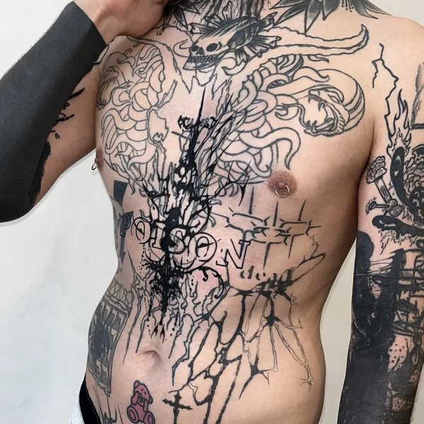 Abstract tattoo by Ольга Глотова in Saint Petersburg
