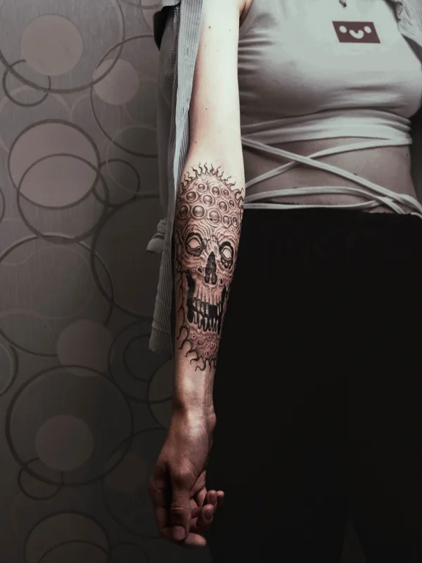female black blackwork tattoo on forearm #84829 | Tattoo Artist Павел Ященко