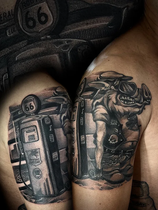 black and grey black and grey tattoo on shoulder #88491 | Tattoo Artist Сергей Мартынов