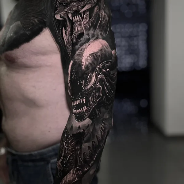 Surrealism tattoo by Сергей Пахабов in Новосибирск