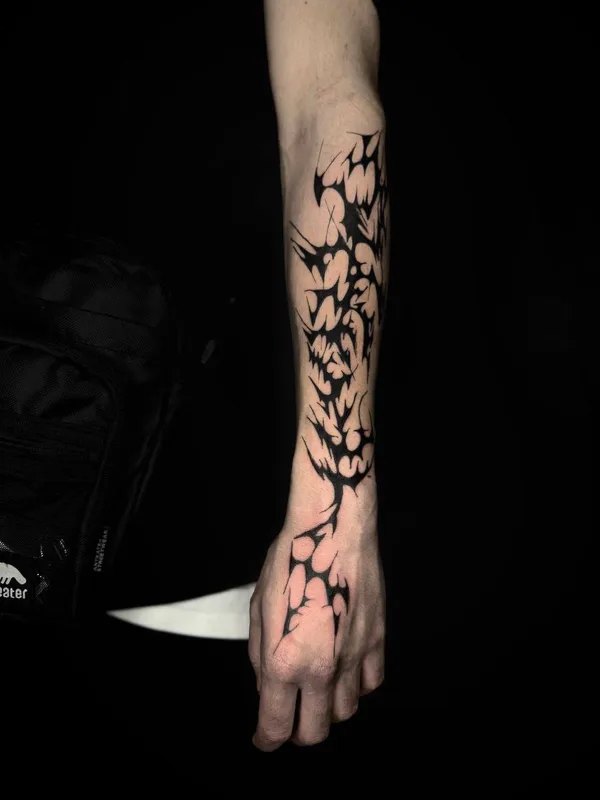 male black tribal Tatuaggio su sleeve #87591 | Tatuatore София Овиаши