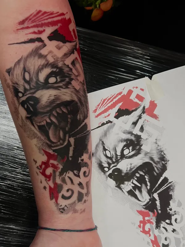 male blackandgrey татуировка на forearm #85269 | Тату мастер Василий Кушнаренко