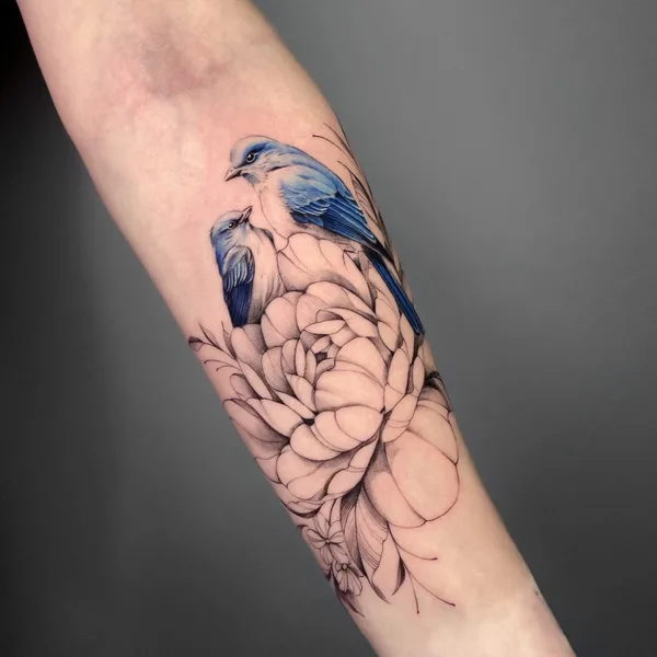Watercolor tattoo by Виктория Маслова in Moscow