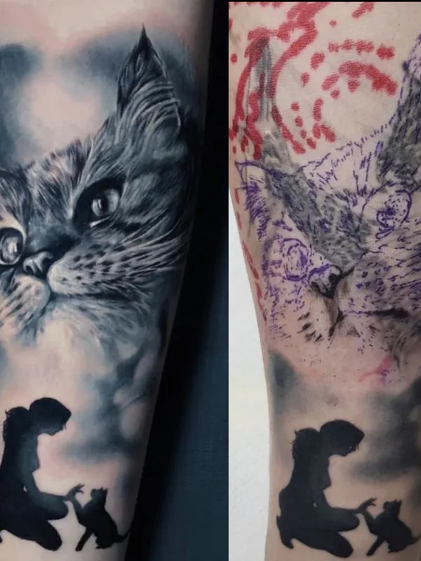 blackandgrey coverup 타투 부위 forearm #87973 | 타투이스트 Виктория Зиман 