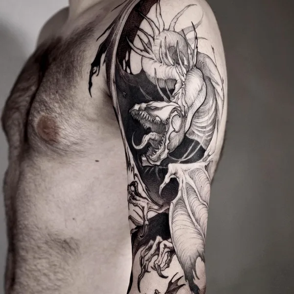 engraving tattoo by Женя Зимина  in Moscow