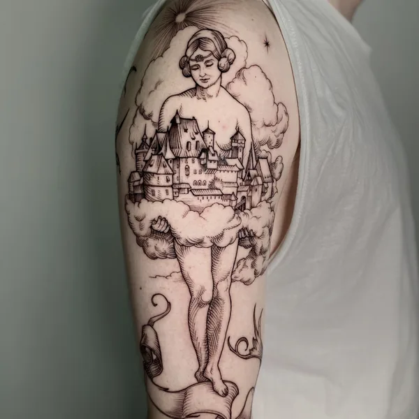 engraving tattoo by Женя Зимина  in Moscow