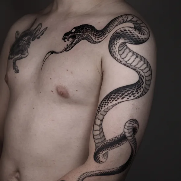 engraving tattoo by Женя Зимина  in Moscow