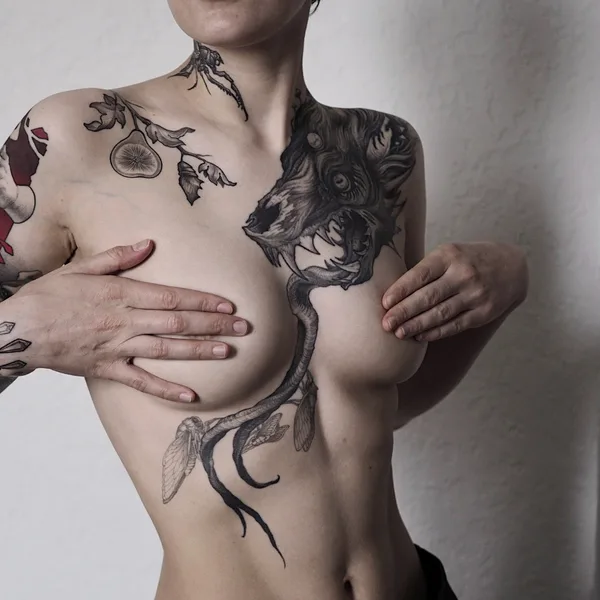 engraving tattoo by Женя Зимина  in Moscow
