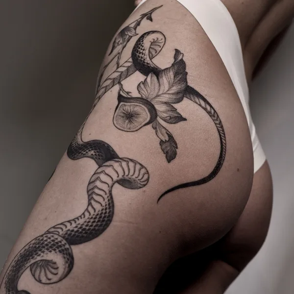 engraving tattoo by Женя Зимина  in Moscow