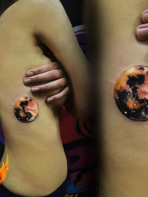 female color watercolor Tatuaggio su ribcage #12780 | Tatuatore Радион