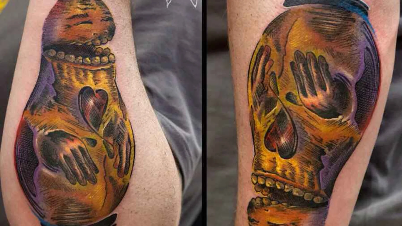 Double-sided tattoos from Ivan Bukharov