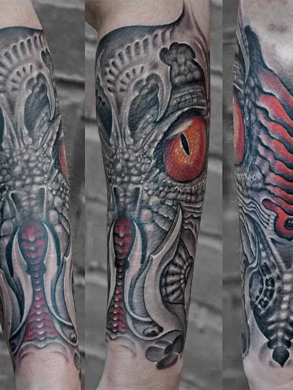 color biomechanical татуировка на forearm #22873 | Тату мастер Андрей Сергеевич Солодяжников