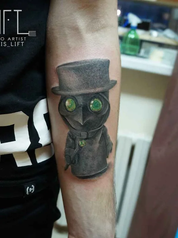 black and grey illustrative татуировка на forearm #14201 | Тату мастер Danis Lift