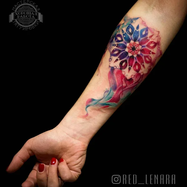 Watercolor tattoo by RED_LENARA in Казань