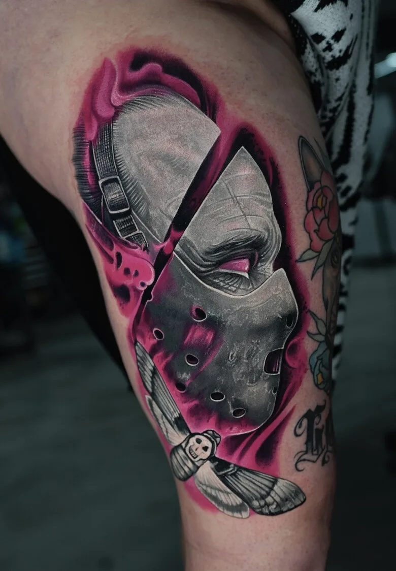  black and gray tattoo by Ruslan Millinhton