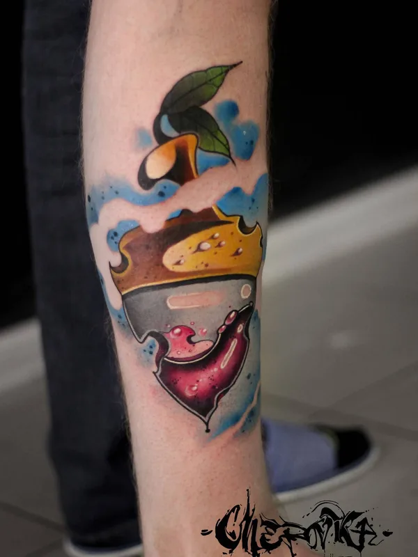 color illustrative Tatuaggio su calf #25632 | Tatuatore Илья Черник