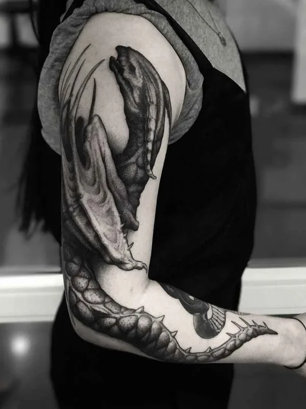 Biomechanical tattoo by Deni Aktemirov in Saint Petersburg