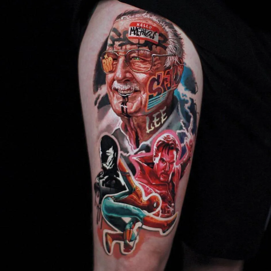 Tattoo artist Alexey Mashkow, graffiti realism, portrait tattoo | New York, United States