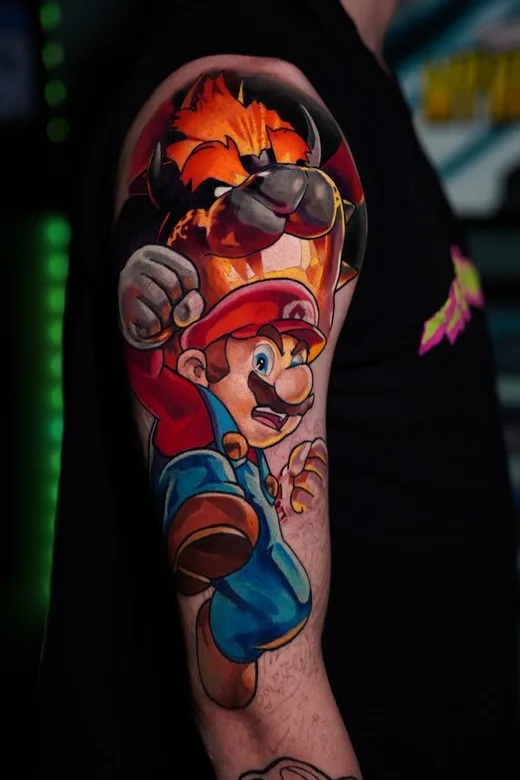 super mario geek tattoo
