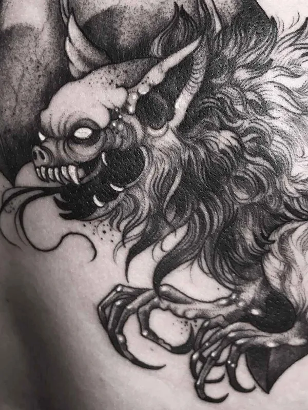black and grey black and grey tattoo auf shoulder blade #14805 | Tätowierer Саша Катуна