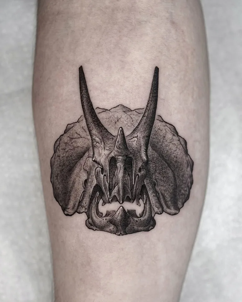 dinosaur skull tattoo