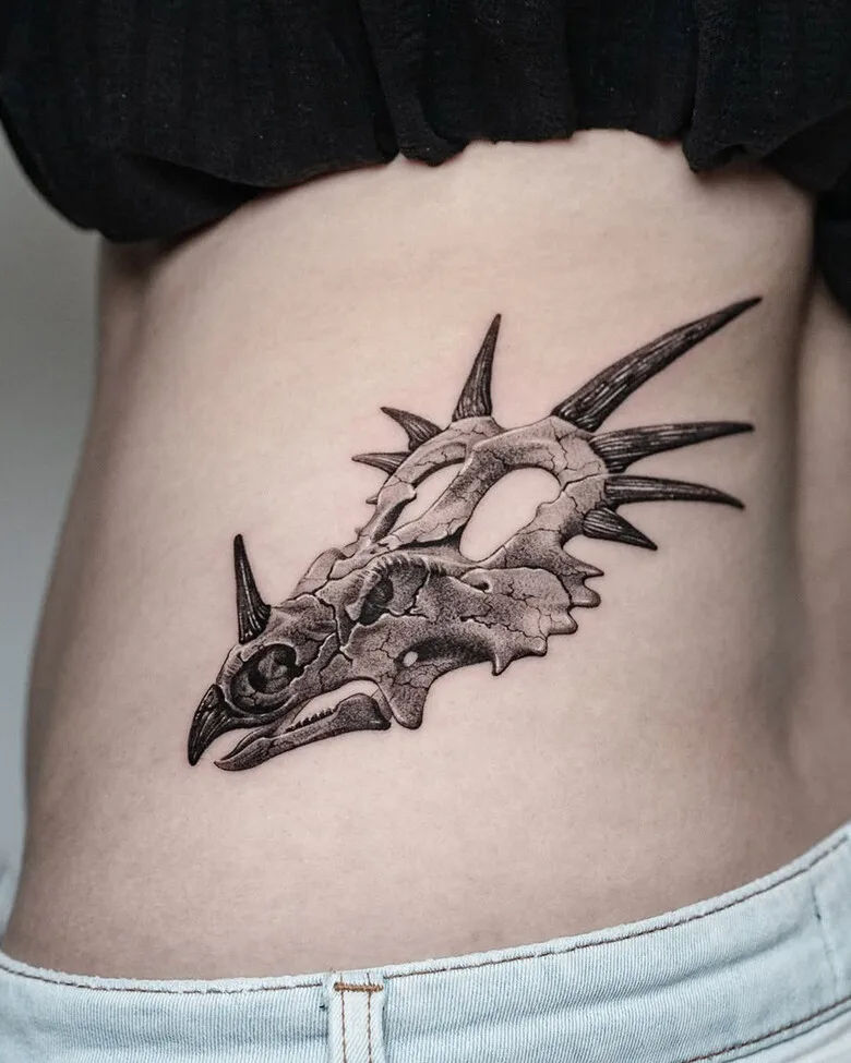 dinosaur skull tattoo