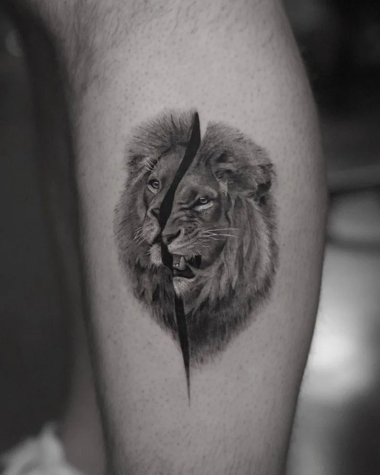 Tattoo srtist Ben Microrealism tlion tattoo