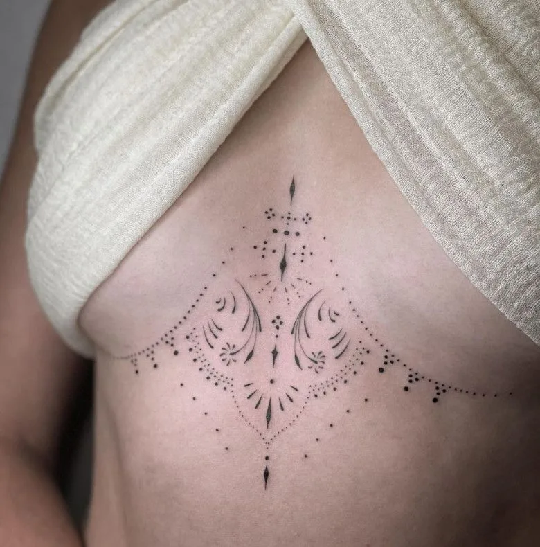 Ornamental tattoo, ornament tattoo, fineline tattoo, minimalism tattoo, Paris tattoo artist, tattoo for girls, women tattoos